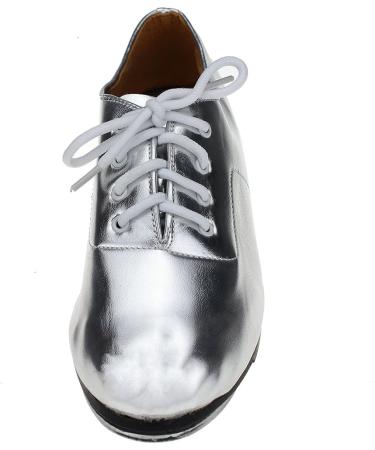 MSMAX Adult Lace Up Tap Dance Shoe 10.5 - Silver | Premium Quality Tap Shoes - Buy Online on GoSupps.com