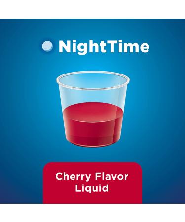 Amazon Basic Care Nighttime Cold & Flu Relief Syrup - Pain Reliever, Fever Reducer, Cough Suppressant, Antihistamine - Cherry Flavor - 12 Fl Oz - Buy Online on GoSupps.com