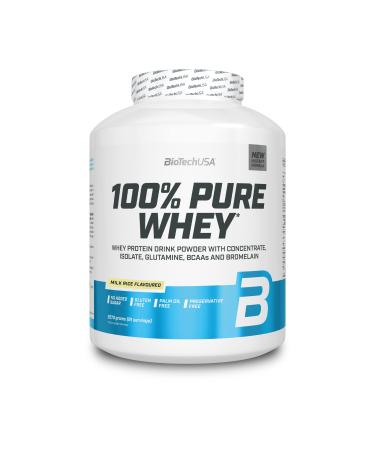 Biotechusa 100% pure whey |Protein powder with BCAA and glutamine |Gluten -free palm oil -free |21g protein per serving 2.27 kg milk rice milk rice 2.27 kg (1 Pack)