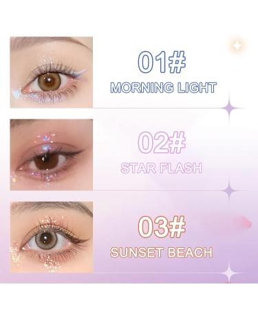 Erinde Liquid Glitter Eyeliner Eyeshadow Set - Shimmer Metallic Eye Shadow for Long-Lasting Korean Sparkle Makeup - 6PCS - Buy Online on GoSupps.com