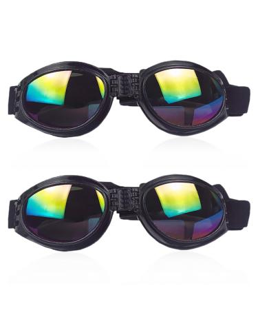 KQNM 1 article sunglasses dog dog glasses for small dogs UV protection dogs sunglasses with adjustable rubber band windproof dog motorcycle glasses black