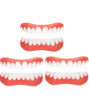 Gimly dentures silicone prostheses cosmetic veneer teeth for plug in teeth fill set for men women cover missing teeth 3 pairs dentures