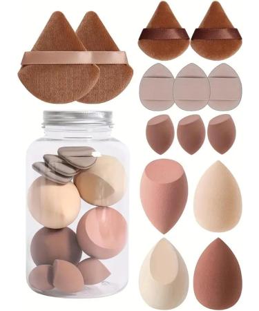 Powder Puff 14 Powder Puff Reusable Velvet Powder Puff with Strap Triangle Powder Puff Soft Cosmetic Foundation Powder Sponge Cushion Puff Resuable Foundation Sponge With Strap forDry Makeup Light Coffee - Buy Online on GoSupps.com