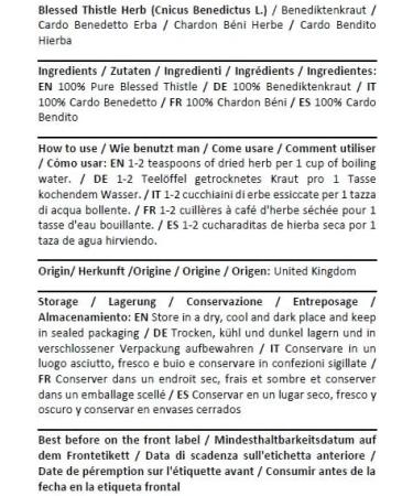 HEALTH EMBASSY Blessed Thistle Grass - Cnicus Benedictus L - Blessed Thistle Herb Health Embassy (100g) - Buy Online on GoSupps.com
