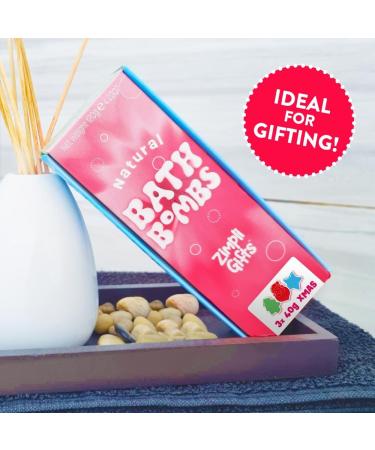 3-Piece Christmas Bath Bomb Gift Set by Zimpli Gifts - Perfect Stocking Fillers for Women and Kids | Vegan-Friendly & Cruelty-Free Bath Fizzers Beauty Spa Set - Buy Online on GoSupps.com