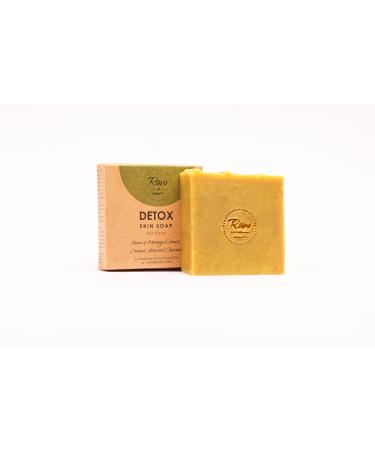 Raw Beauty Detox Skin Soap for Acne Prone Oily Combination Skin Deep Cleanse Plantbased Detoxification Activated Coconut Charcoal Reduce Sebum Omega 3 & 6 Fatty Acids Natural 90g
