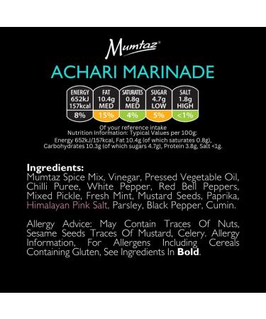 Mumtaz ACHARI Marinade - Pack of 6x500g 15 Minute Magic Marinade Medium Spiced BBQ-Grill-Roast-Stir or Air fry All Natural Ingredients Gluten Free Vegan Friendly. - Buy Online on GoSupps.com