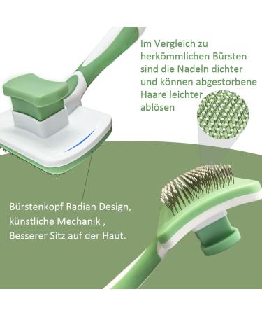 Self-Cleaning Cat Brush & Pet Brush - Gentle Undercoat Removal for All Fur Types (Green) - Buy Online on GoSupps.com