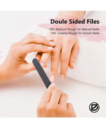Professional 100/180 Grit Double Sided Nail Files Kit - 12 Pcs Black | Nail Care Set for Manicure & Pedicure - Buy Online on GoSupps.com