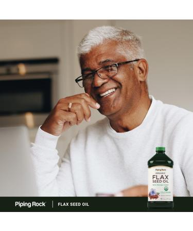 Piping Rock Flaxseed Oil Liquid | 16 Fl Oz | with Omega 3 6 9 | Organic Cold Pressed Supplement | Vegetarian Non-GMO Gluten Free Formula - Buy Online on GoSupps.com