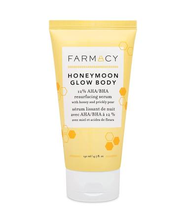 Farmacy Honeymoon Glow Body - AHA and BHA Body Serum with Hyaluronic Acid - Resurfacing Lactic Acid Body Lotion for Dry Skin