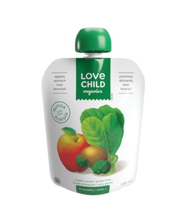 Love Child Organics Apples Spinach Kiwi + Broccoli Puree - 128 ml