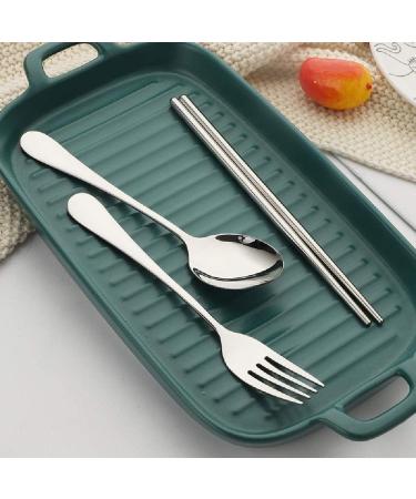 Stainless Steel Cutlery Set Student Outdoor Portable Chopsticks Spoon Set Pink - Buy Online on GoSupps.com