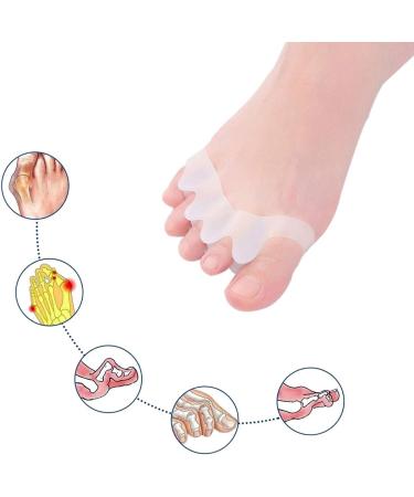 Yoga Gel Toe Separators - Foot Pain Relief & Toe Straightener Spreader - Silicone Toe Spacers for Bunions & Hammer Toe - 2 Pairs White - Buy Online on GoSupps.com