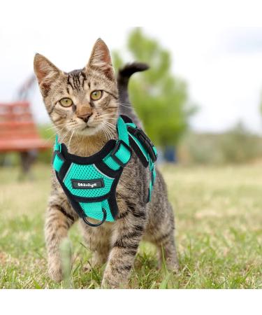 Breakproof Cat Leash Set & Adjustable Soft Kitten Vest with Reflective Stripes - Green Small Cat Dishes for Kittens - Buy Online on GoSupps.com