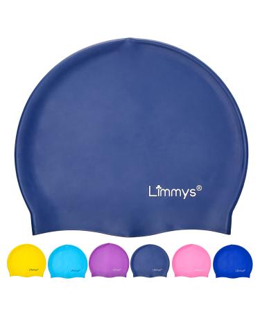 Limmy's premium bathing cap children bathhauba children - long and short hair swimming cap children and bathing cap for girls boys - high quality stretchy & comfortable bathing cap s dark blue s