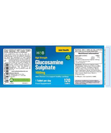 Holland & Barrett Glucosamine Sulphate 1000mg with Vitamin C - 120 Tablets - Buy Online on GoSupps.com