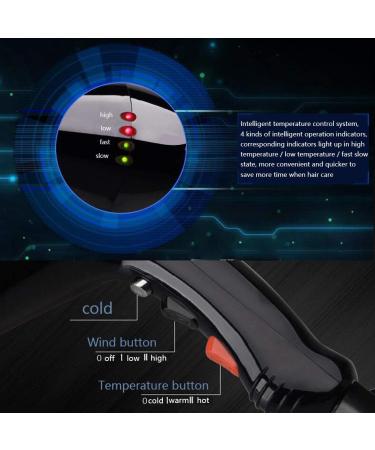 Hair Dryer Powerful AC 2200W Professional Hairdryer Negative Ionic Technology with 2 Concentrator and Diffuser Salon Fast Blow Dryers with 3 Heat 2 Speed Settings for Home and Salon Small Gift - Buy Online on GoSupps.com