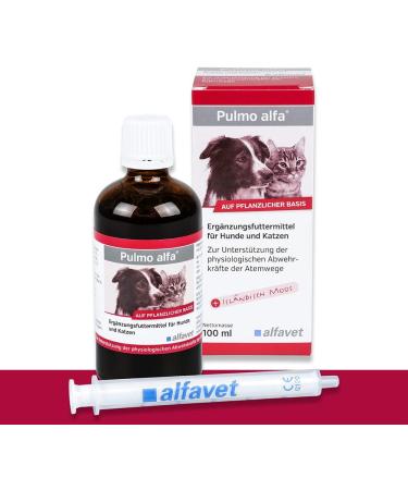 Alfavet Pulmo Alfa Double Pack - 2x100ml Juice for Dog & Cat Respiratory Support | Supplementary Feed with Dosing Syringe - Shop Internationally - Buy Online on GoSupps.com