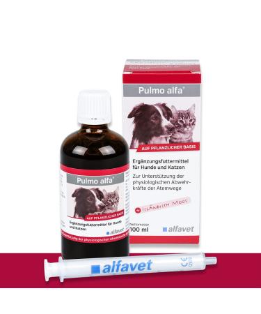 Alfavet Pulmo alfa juice to support the respiratory tract of dogs and cats supplementary feed 100ml with dosing syringe - Buy Online on GoSupps.com
