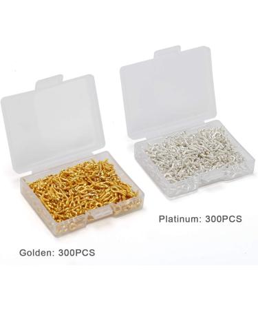 Coolrunner 300cs Small Screw Eye Pins 10mm x 4.5mm - Silver & Gold Eye Screw Clasps for DIY Arts - Threaded Eyelets Hooks - Buy Online on GoSupps.com
