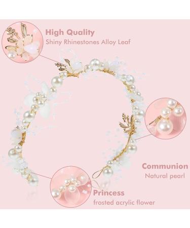 WY LIGHTING LEVEL Flower Girl Headband Head Piece Flower Girl Headpiece Flower Girl Headband for Wedding Party Princess Flower Girls and Bridesmaid Crown Wedding Party Hair Accessory - Buy Online on GoSupps.com