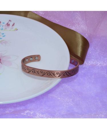 LONGRN Copper Magnetic Bracelet for Men & Women - 6 Powerful Magnets for Health Benefits | Stylish Alternative Therapy Jewelry - Buy Online on GoSupps.com
