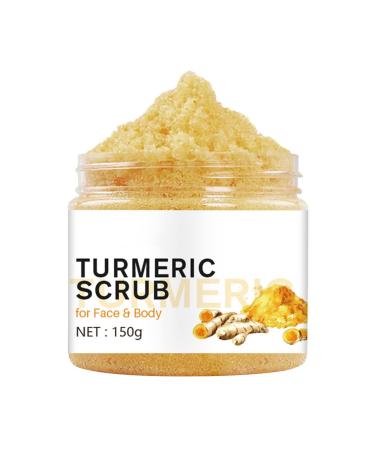 Hocossy Turmeric Body Scrub Tumeric Scrub for Remove Acne Dark Spots Hyperpigmentation Smooth Skin Brightening Body Scrub for Deep Cleansing Moisturizing - 150ML (Scrub)