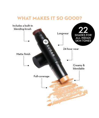 SUGAR Cosmetics Ace Of Face Foundation Stick - 25 Macchiato | Light Medium Olive Undertone | Buy Internationally - Buy Online on GoSupps.com