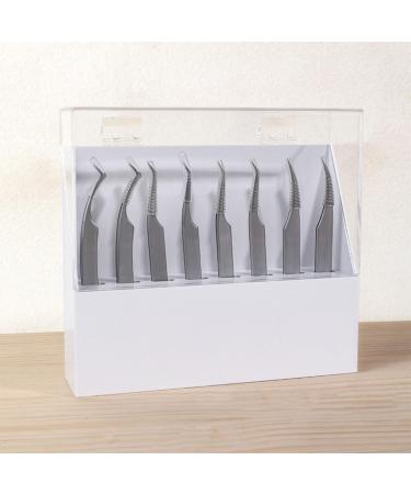 Multi Purpose 8 Slot Tweezers Case Compact Tweezer Storage Clear Lid Tweezer Stand For Nails Technicians And Hobbyists - Buy Online on GoSupps.com