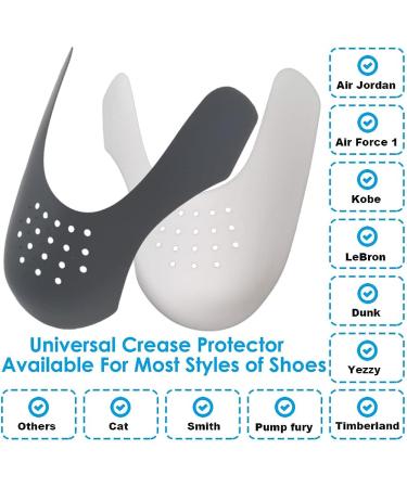 WesMouning 2 Pairs Shoes Crease Protector - Anti Crease Guard for Air Force 1, Sneakers, and Casual Shoes - Women's Sizes 5-8 (Black & White) - Buy Online on GoSupps.com