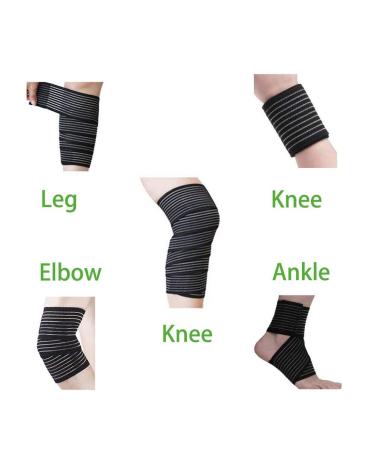 DaoKent Knee Thigh Calf Splint Support Brace - Compression Strap for Sports & Gym - Black, One Size Fits Most - Buy Online on GoSupps.com