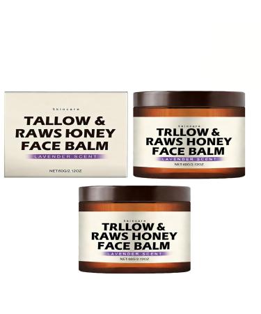 XINRAN Set of 2 face balms with beef sebum - Raw honey - Beef honey cream - Intensive moisturizing cream - With beef sebum - For dry skin - Body
