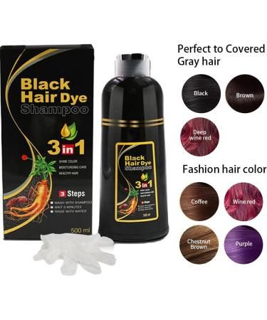  HADAVAKA 500 ml Black Hair Dye Shampoo Instant Hair Colouring Semi-Permanent Hair Dye 3-In-1 Shampoo For Men and Women Restore Hai - Buy Online on GoSupps.com