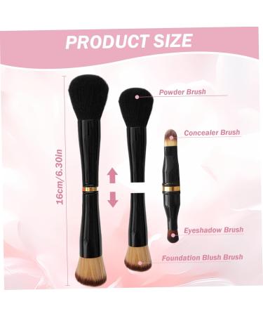 4 in 1 Stackable Dual Ended Mini Travel Makeup Brush Set - Powder Foundation Blending & Eyeshadow Brushes for Effortless Beauty - Buy Online on GoSupps.com