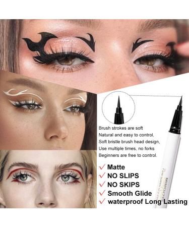 EVPCT 3Pcs Waterproof Colored Eyeliner Set - White Red Black Matte | Long Lasting Liquid Eye Liner Color Set - Pack of 3 | Colorful & Smudge-proof Formula - Buy Online on GoSupps.com