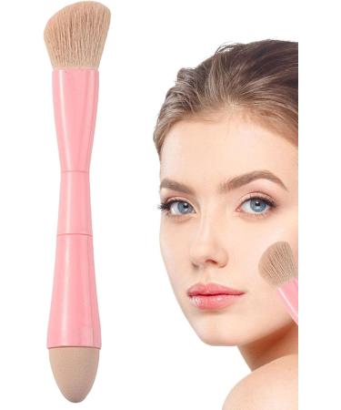 Double Ended Makeup Brush 4 in 1 Retractable Travel Cosmetic Brush Precision Makeup Sponge for Powder Eyeshadow Portable Cosmetics Tools for Daily Life Pink - Buy Online on GoSupps.com