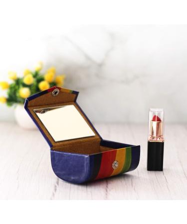Buy Multicolor Leather Lipstick Case Holder with Mirror - Perfect Valentine's Day Gift for Women | Holds 2 Lipsticks | Cosmetic Storage Organizer - Buy Online on GoSupps.com
