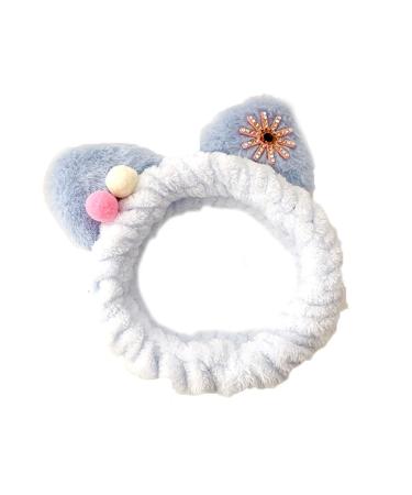 CAZSTYK Headband Plush r Cat Ears Headbands Makeup Hairband -slip Kitten Ear r Head Wrap Elastic Headbands 5