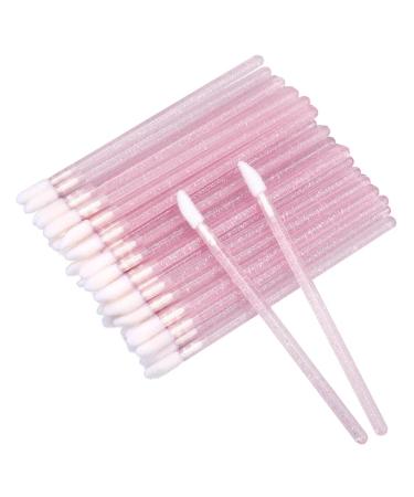 G2PLUS 200 PCS Disposable Lip Gloss Brush - Lipstick Concealer Brushes - Lip Applicator Wands Perfect for Lips Eyes and Makeup Application Crystal Pink