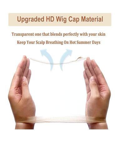Xconstellation 12 Pcs HD Wig Caps for Women - Transparent & Invisible Stocking Caps with Elastic Wig Band Set - Wig Accessories - Buy Online on GoSupps.com