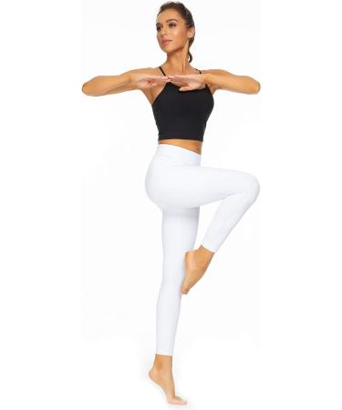 Kcutteyg Women's Yoga Pants with Pockets | High Waisted Leggings for Workout & Sports | White, Medium - Buy Online on GoSupps.com