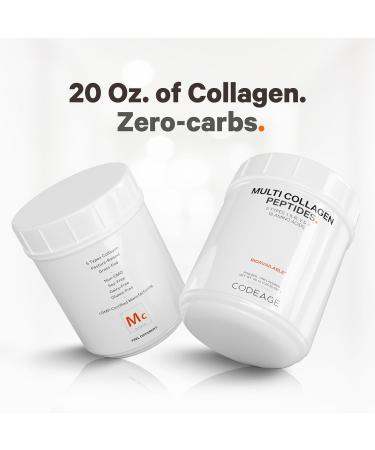 Codeage Multi Collagen Protein Powder Peptides - 2-Month Supply, Hydrolyzed Type I, II, III, V, X - Grass Fed Super Bone Broth Supplement - Non-GMO - 20oz - Buy Online on GoSupps.com