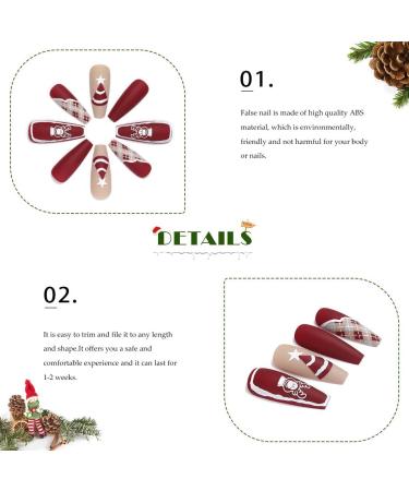 Vatocu Christmas False Nails - Long Snowflakes Glitter Press on Nails for Women and Girls (24pcs) - Buy Online on GoSupps.com