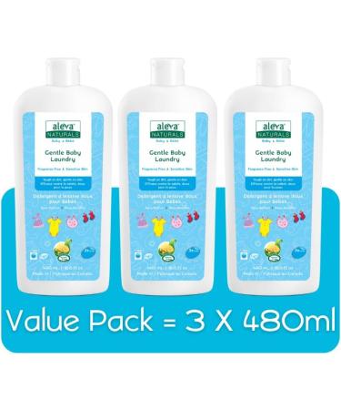 Aleva Naturals Gentle Baby Laundry Convenient Travel Size Value Pack 3 X 480ml - Buy Online on GoSupps.com