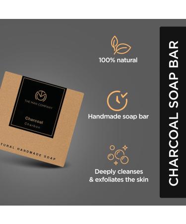 The Man Company Charcoal Soap (125 gm) - 100% Natural Blackhead Remover | International Shipping Available - Buy Online on GoSupps.com