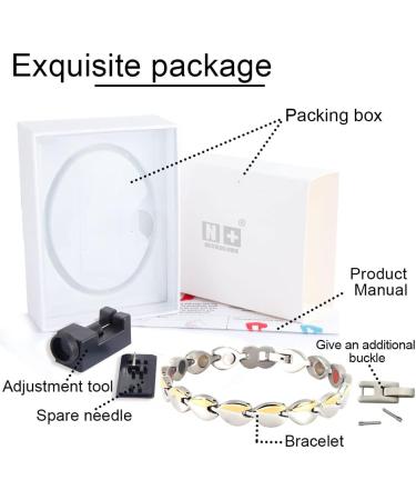 N+NITROLUBE Magnetic Lymph Detox Bracelet for Women - Therapy Energy Stainless Steel - Elegant Jewelry - Silver&Gold 7.87 - Buy Online on GoSupps.com