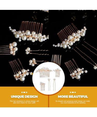 FRCOLOR Pearl Hair Pins Bride Wedding Hair Accessories Set Pearl Hair Insert Hair Side Comb for Women Pearl Bobby Pins - Buy Online on GoSupps.com