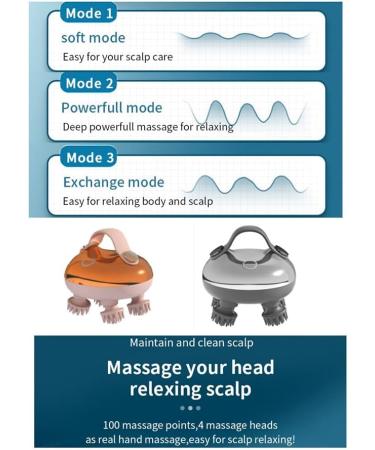 Naugan Electric Scalp Massager | Rechargeable Waterproof Head Massager for Stress Relief & Scalp Relaxation - Buy Online on GoSupps.com