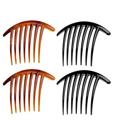 Hnjusr hair socket comb 4 pieces of teeth hair cringe hair clip hairpise ridge for women girl gift hair clips combs acrylic side ridge women women women side combat headdresses hair jewelry